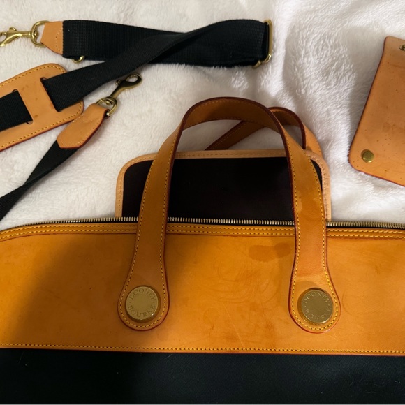 Dooney & Bourke Canvas and Leather Cabriolet Weekender bag - tan and dark green - Picture 4 of 15